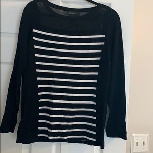 Black striped long sleeve top